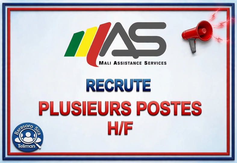 Offre d'emploi : 🔹 𝗦𝗢𝗨𝗗𝗘𝗨𝗥, 🔹 𝗠𝗘𝗖𝗔𝗡𝗜𝗖𝗜𝗘𝗡 𝗩𝗘𝗛𝗜𝗖𝗨𝗟𝗘 𝗟𝗘𝗚𝗘𝗥, 🔹 𝗠𝗘𝗖𝗔𝗡𝗜𝗖𝗜𝗘𝗡 𝗗𝗘 𝗙𝗢𝗥𝗘𝗨𝗦𝗘,  🔹 𝗠𝗘𝗖𝗔𝗡𝗜𝗖𝗜𝗘𝗡 𝗗’𝗘𝗡𝗚𝗜𝗡𝗦 𝗟𝗢𝗨𝗥𝗗𝗦 chez Mali Assistance Services (MAS)