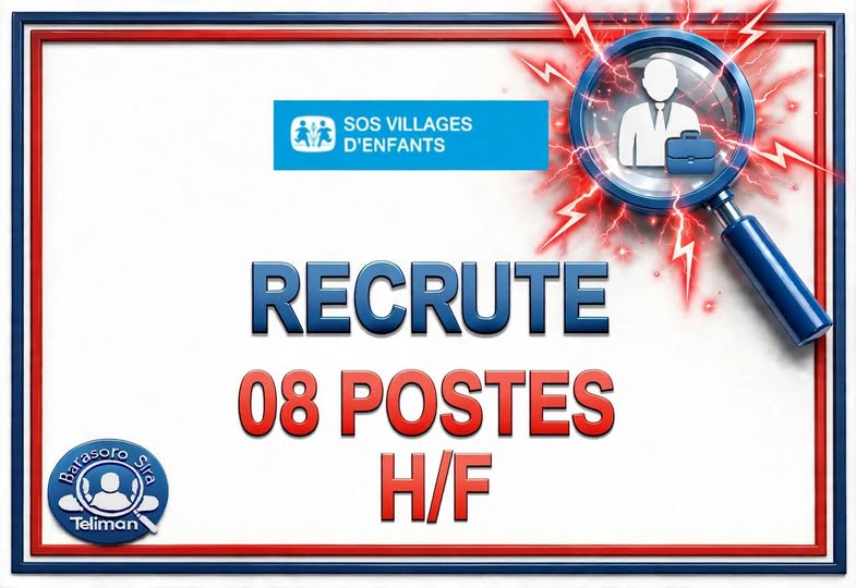 Offre d'emploi : 𝟎𝟕 𝐄𝐍𝐒𝐄𝐈𝐆𝐍𝐀𝐍𝐓𝐒 & 𝟎𝟏 𝐄𝐃𝐔𝐂𝐀𝐓𝐄𝐔𝐑 𝐏𝐑𝐄𝐒𝐂𝐎𝐋𝐀𝐈𝐑𝐄  chez 𝐒𝐎𝐒 𝐕𝐈𝐋𝐋𝐀𝐆𝐄𝐒 𝐃’𝐄𝐍𝐅𝐀𝐍𝐓𝐒