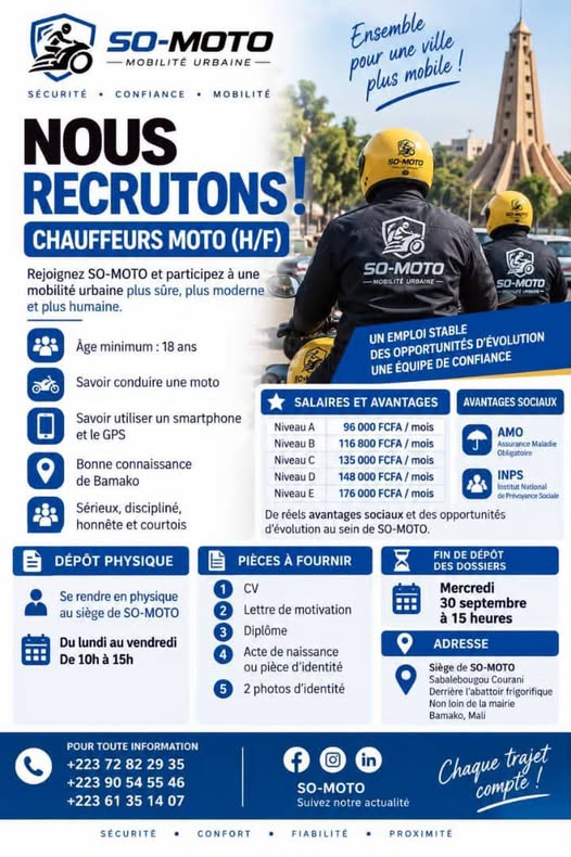 Offre d'emploi : 𝗖𝗛𝗔𝗨𝗙𝗙𝗘𝗨𝗥𝗦 𝗠𝗢𝗧𝗢 𝗘𝗟𝗘𝗖𝗧𝗥𝗜𝗤𝗨𝗘 (𝗛/𝗙) chez SO-MOTO