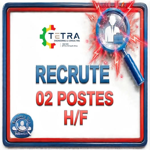 Offre d'emploi : 𝟬𝟭 – 𝗗𝗜𝗘𝗦𝗘𝗟 𝗠𝗘𝗖𝗛𝗔𝗡𝗜𝗖 / 𝗙𝗜𝗧𝗧𝗘𝗥  𝟬𝟮 – 𝗔𝗨𝗧𝗢 𝗘𝗟𝗘𝗖𝗧𝗥𝗜𝗖𝗜𝗔𝗡 chez 𝗧𝗘𝗧𝗥𝗔 𝗘𝗡𝗚𝗜𝗡𝗘𝗘𝗥𝗜𝗡𝗚 & 𝗖𝗢𝗡𝗦𝗨𝗟𝗧𝗜𝗡𝗚