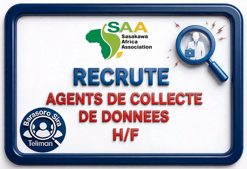 Offre d'emploi : 𝗨𝗡(𝗘) 𝗧𝗘𝗖𝗛𝗡𝗜𝗖𝗜𝗘𝗡(𝗡𝗘) 𝗔𝗚𝗥𝗜𝗖𝗢𝗟𝗘 chez 𝗦𝗔𝗦𝗔𝗞𝗔𝗪𝗔 𝗔𝗙𝗥𝗜𝗖𝗔 𝗔𝗦𝗦𝗢𝗖𝗜𝗔𝗧𝗜𝗢𝗡